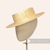 *One-off* 20.5" Small Natural Straw English Boater Facscinator Hat Base