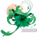 *One-off* Extra Large Curled Feather Flower, Diamond Coque and Looped Sinamay Mount