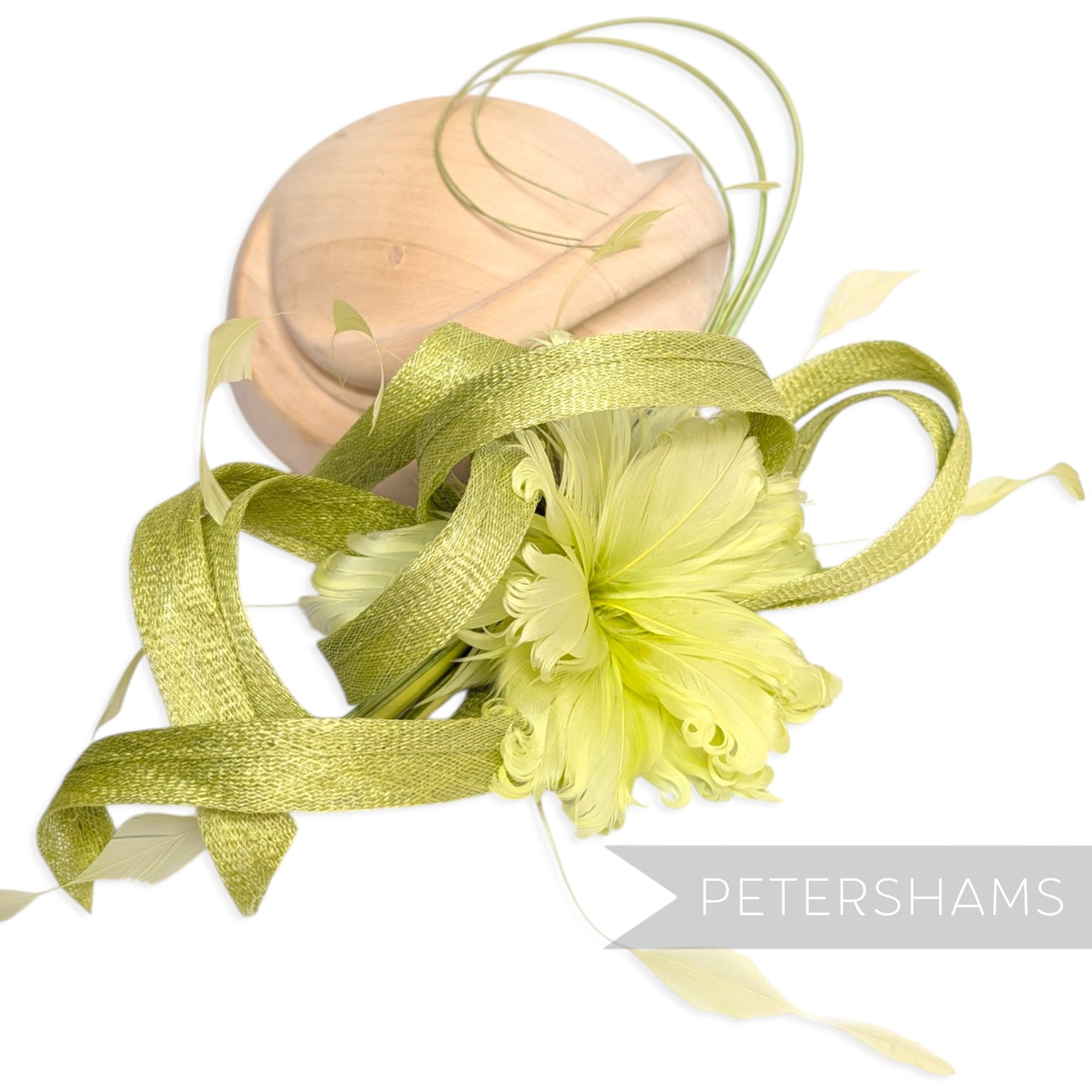 *One-off* Extra Large Curled Feather Flower, Diamond Coque and Looped Sinamay Mount
