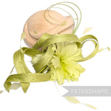 *One-off* Extra Large Curled Feather Flower, Diamond Coque and Looped Sinamay Mount