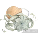 *One-off* Extra Large Curled Feather Flower, Diamond Coque and Looped Sinamay Mount