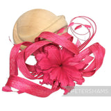 *One-off* Extra Large Curled Feather Flower, Diamond Coque and Looped Sinamay Mount