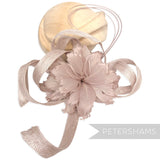 *One-off* Extra Large Curled Feather Flower and Looped Sinamay Mount