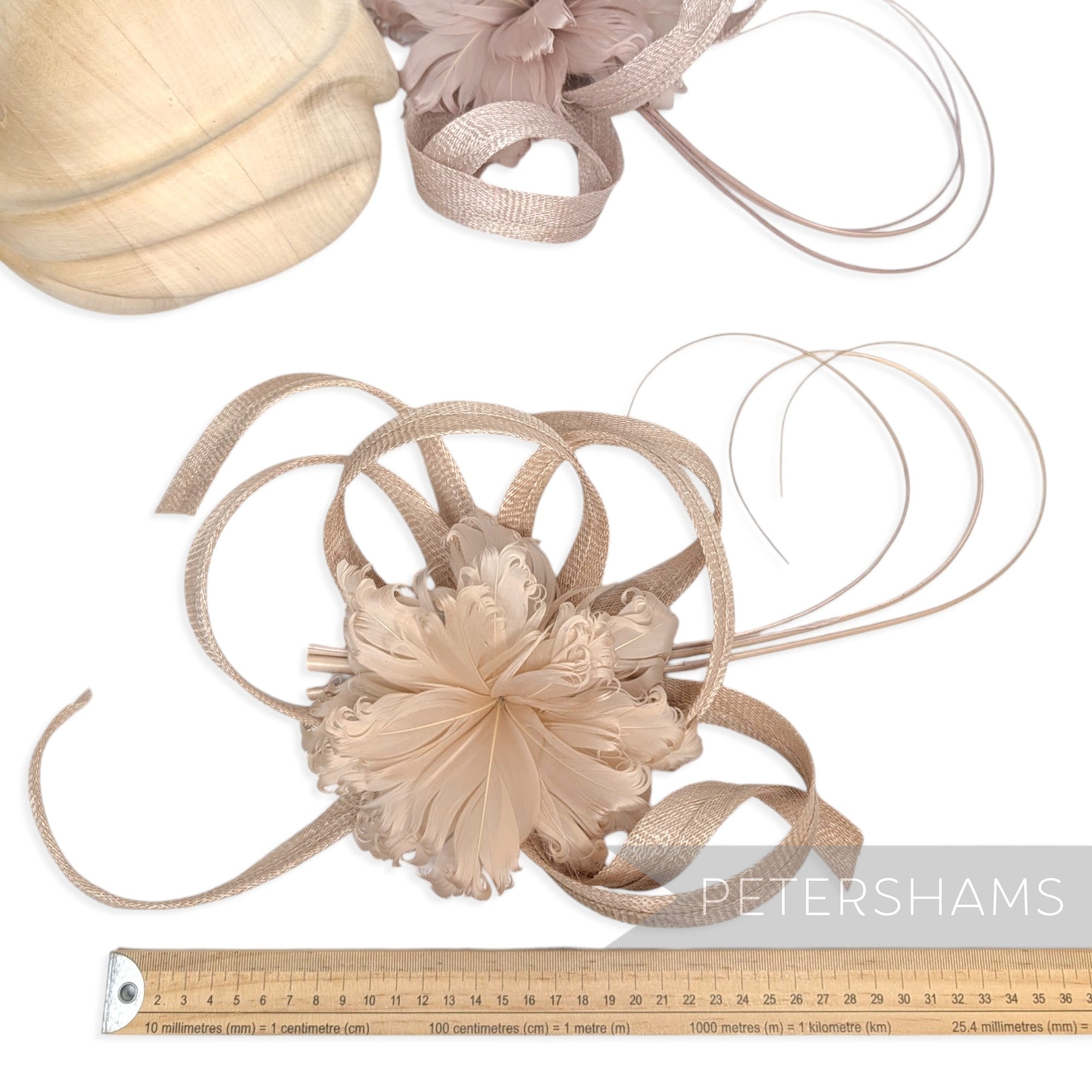 *One-off* Extra Large Curled Feather Flower and Looped Sinamay Mount