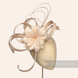 *One-off* Extra Large Curled Feather Flower and Looped Sinamay Mount