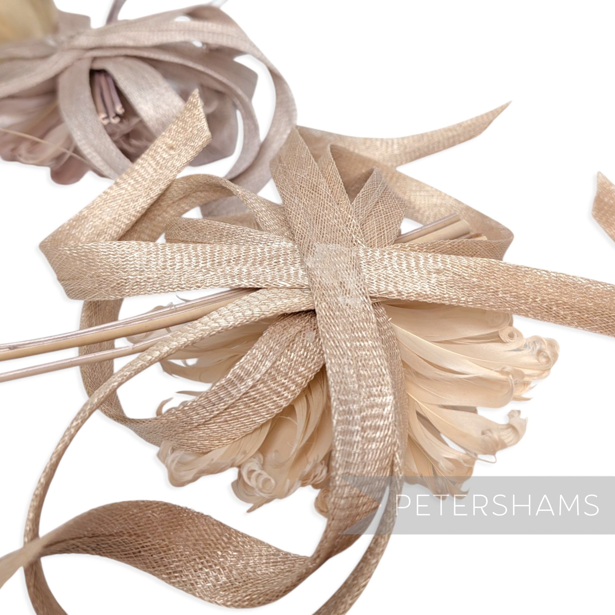 *One-off* Extra Large Curled Feather Flower and Looped Sinamay Mount