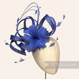 *One-off* Extra Large Curled Feather Flower, Diamond Coque and Looped Sinamay Mount