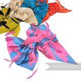 *One-off* XL Asymmetric Fabric Bows with Stripped Coque Feathers