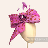 *One-off* XL Asymmetric Fabric Bows with Stripped Coque Feathers