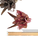*One-off* 'Steyer' Hessian, Organza, Biot and Pheasant Feather Flower Mount