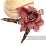 *One-off* 'Steyer' Hessian, Organza, Biot and Pheasant Feather Flower Mount