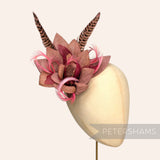 *One-off* 'Steyer' Hessian, Organza, Biot and Pheasant Feather Flower Mount