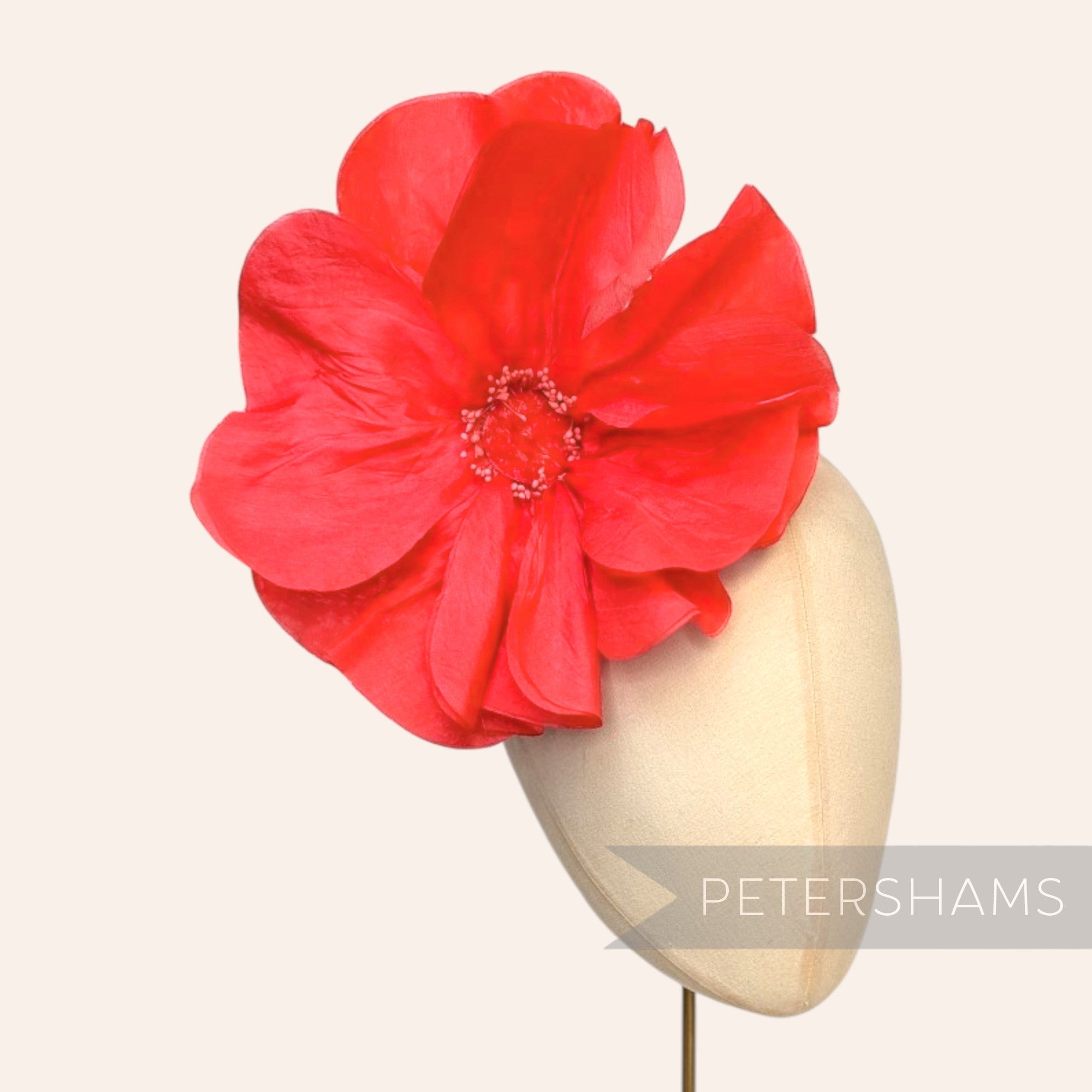 *One-off* 'Cam' XL 20cm Silk Poppy Millinery Flower Mount