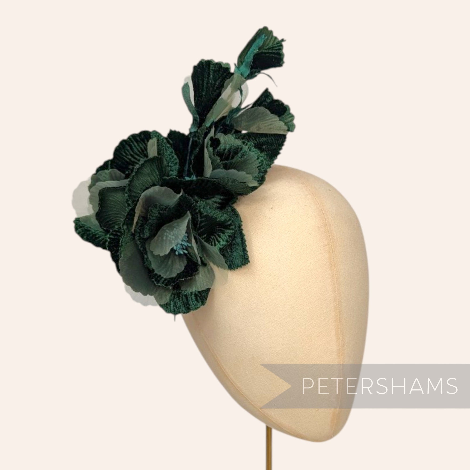'Josie' Large 20cm Velvet & Organza Millinery Flower Hat Mount