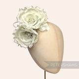 'Fiona' Silk Double Rose Millinery Flower Hat Mount