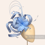 *One-off* Extra Large Curled Feather Flower, Diamond Coque and Looped Sinamay Mount