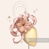 *One-off* Extra Large Curled Feather Flower, Diamond Coque and Looped Sinamay Mount
