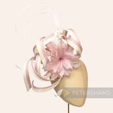 *One-off* Extra Large Curled Feather Flower, Diamond Coque and Looped Sinamay Mount