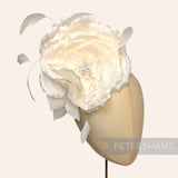 *Imperfect* 'Sassy' Large 18cm Silk Millinery Flower with Coque Feathers