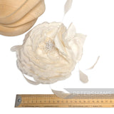 *Imperfect* 'Sassy' Large 18cm Silk Millinery Flower with Coque Feathers