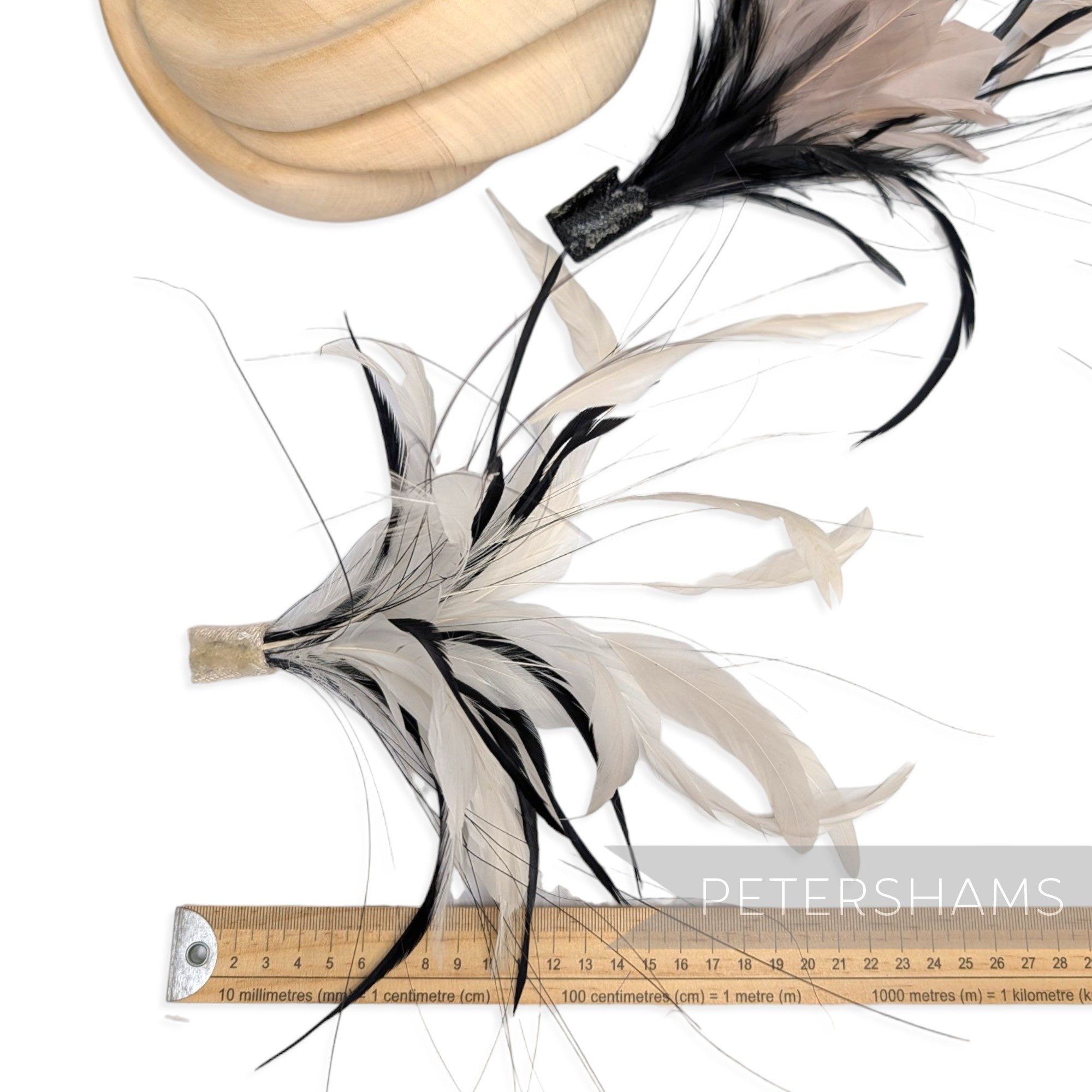 *One-Off* Goose Nagorie, Biot, Stripped Coque & Peacock Herl Feather Mount