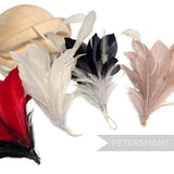 *One-Off* Goose Nagorie & Stripped Coque Feather Flower Mount