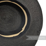 2-Tone Black & Natural Crin Untrimmed Hat - 22"