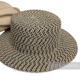 Ivory & Black Paper Crin Adjustable Untrimmed Hat