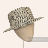 Ivory & Black Paper Crin Adjustable Untrimmed Hat