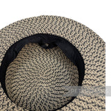 Ivory & Black Paper Crin Adjustable Untrimmed Hat