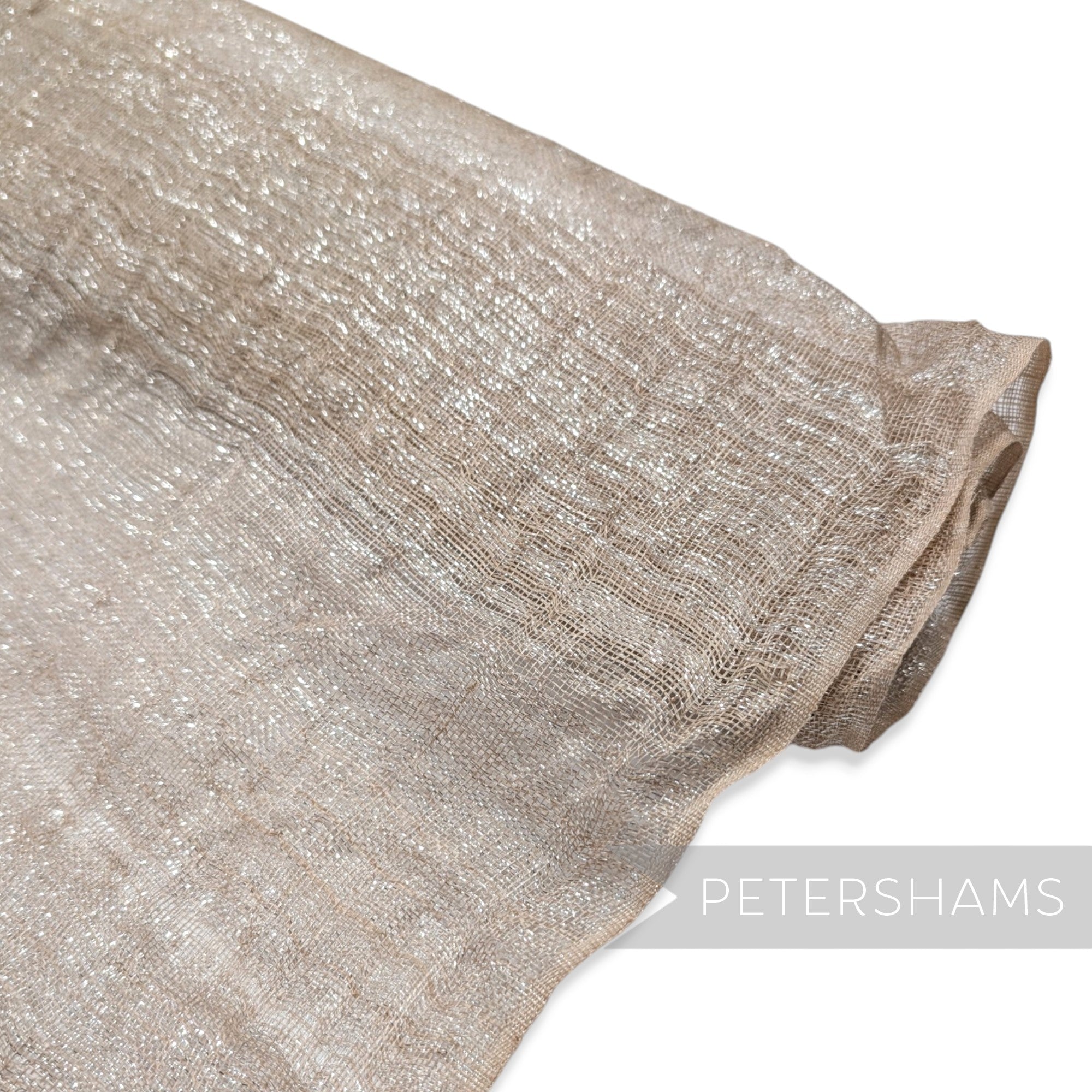 Hand Woven Lurex Threaded Sinamay Fabric - 1/2m