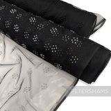 Acylic Dot Adorned Black Tulle Fabric 1.1m Wide - 1m