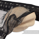 Acylic Dot Adorned Black Tulle Fabric 1.1m Wide - 1m