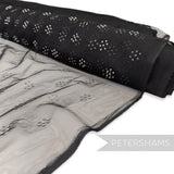 Acylic Dot Adorned Black Tulle Fabric 1.1m Wide - 1m