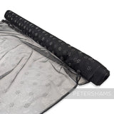 Acylic Dot Adorned Black Tulle Fabric 1.1m Wide - 1m