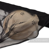 Acylic Dot Adorned Black Tulle Fabric 1.1m Wide - 1m