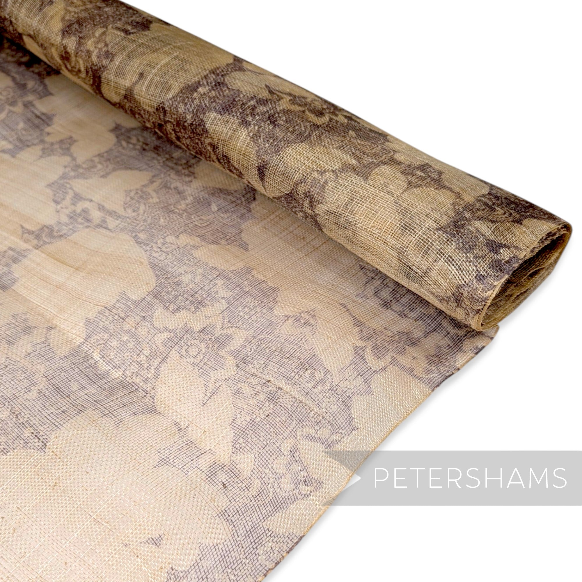 *Imperfect* Floral Silhouette Printed Sinamay Fabric - 1/2m