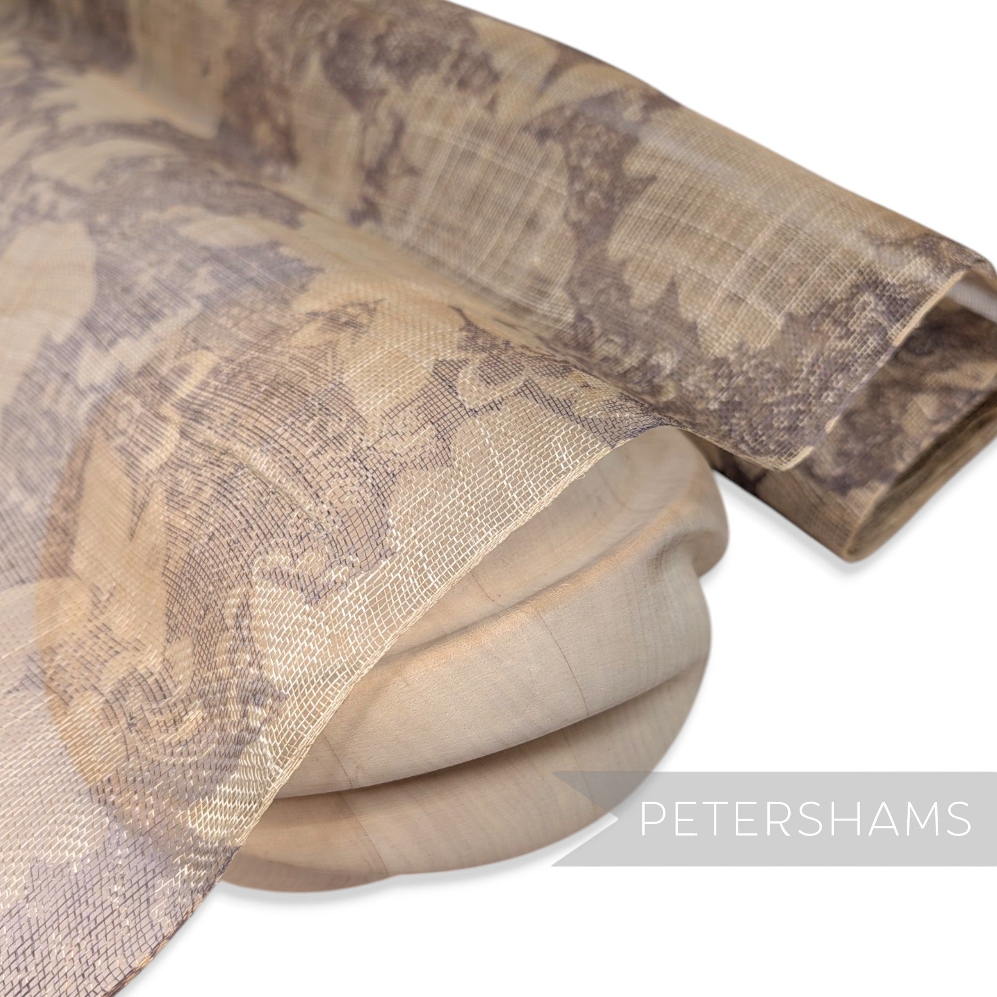 *Imperfect* Floral Silhouette Printed Sinamay Fabric - 1/2m