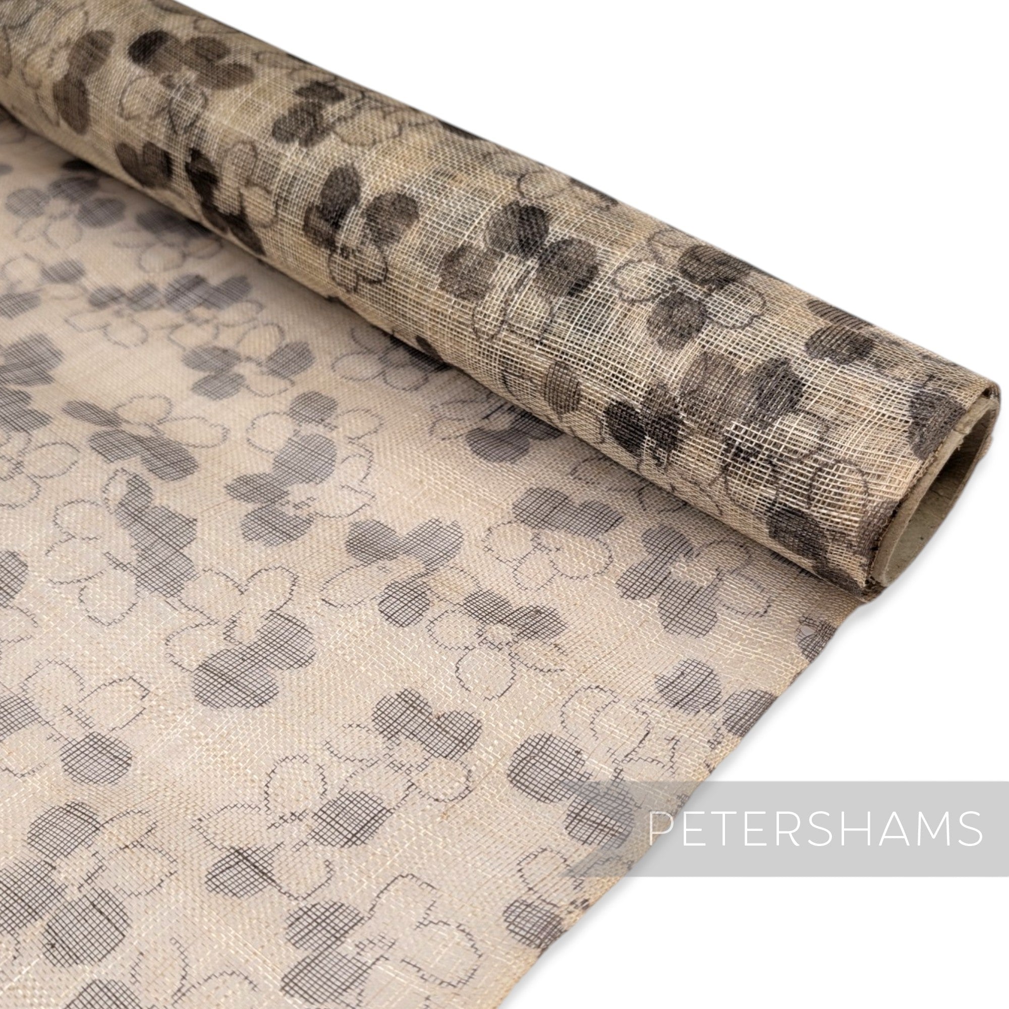Simple Flower Printed Sinamay Fabric - 1/2m