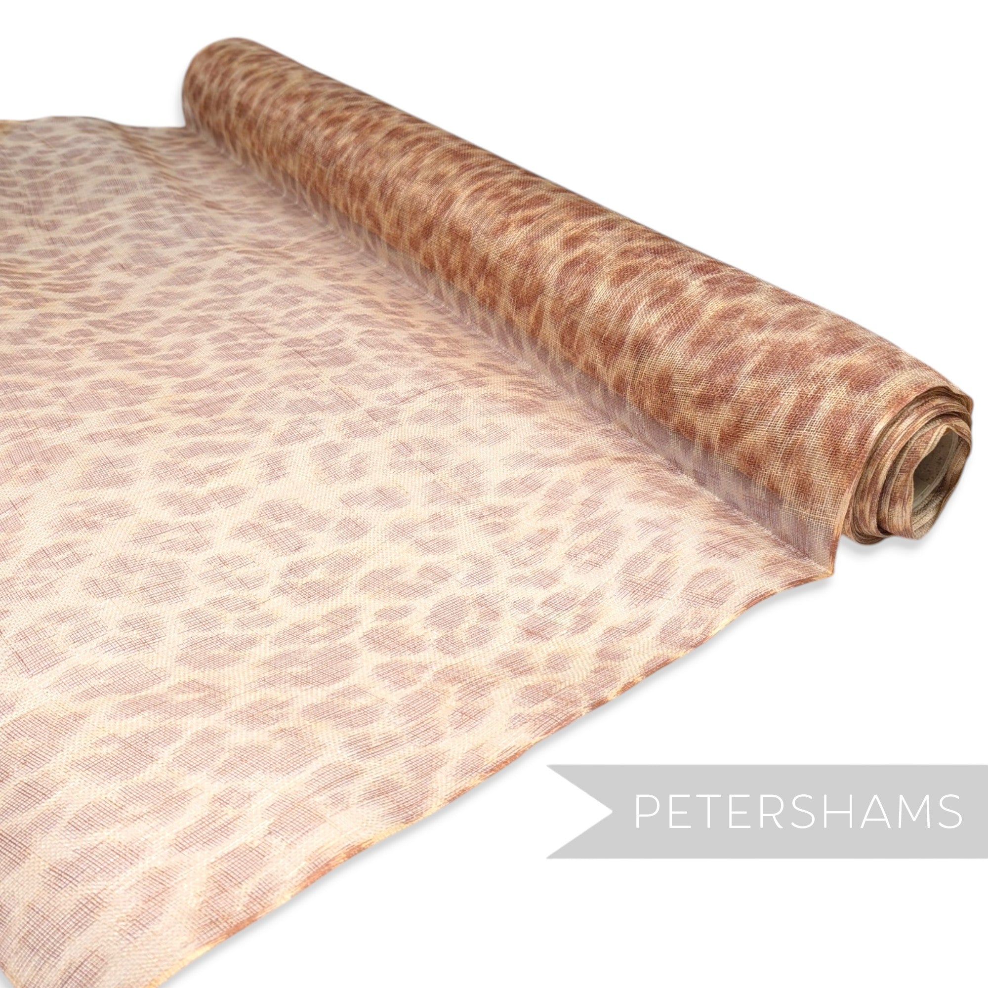 Warm Leopard Print Sinamay Fabric - 1/2m