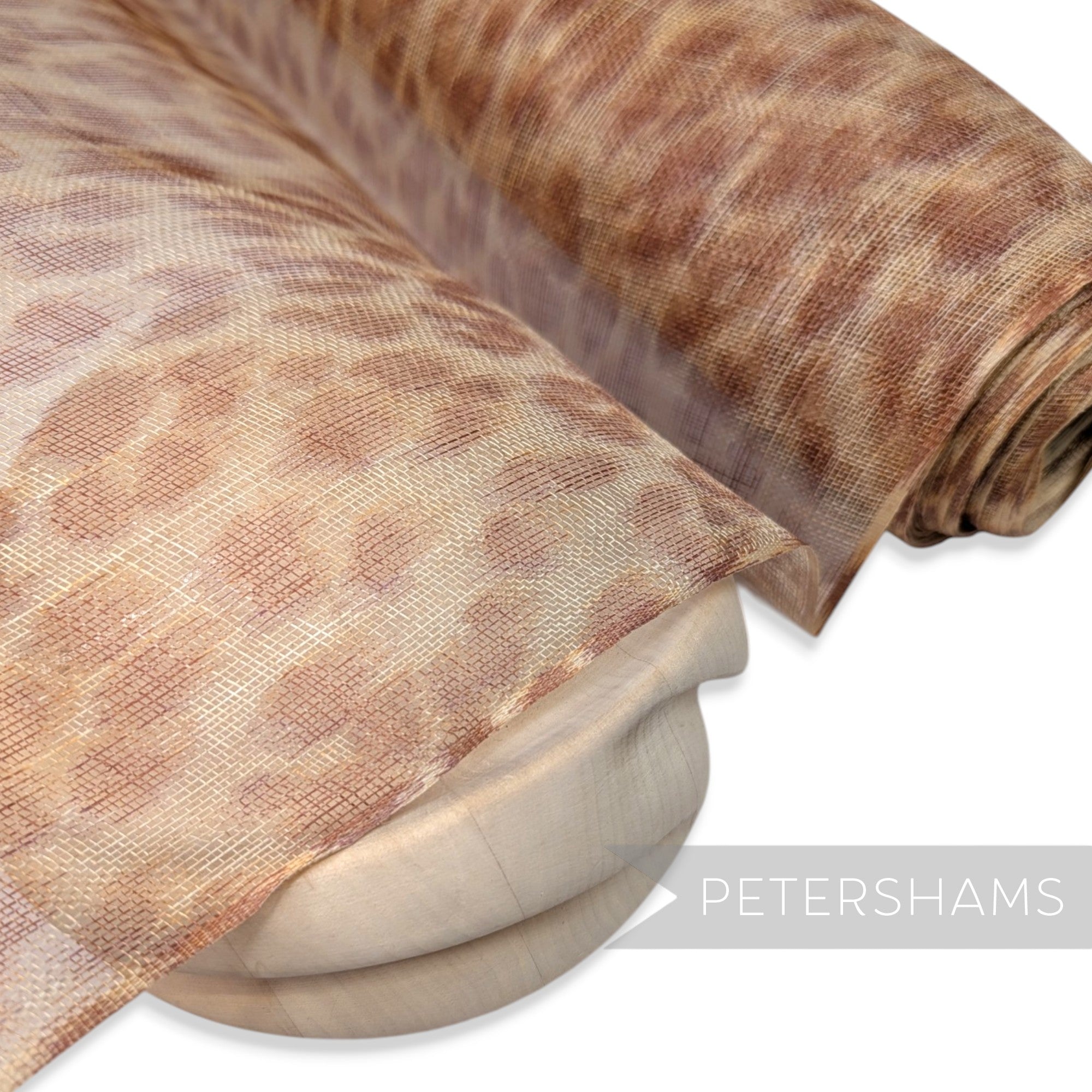 Warm Leopard Print Sinamay Fabric - 1/2m