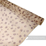 Chocolate Brown Polkadot Printed Sinamay Fabric - 1/2m