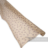 Chocolate Brown Polkadot Printed Sinamay Fabric - 1/2m