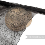 FULL PIECE - 90x90cm Black Embroidered Imperfect Sinamay Fabric