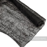 FULL PIECE - 90x90cm Black Embroidered Imperfect Sinamay Fabric