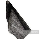 FULL PIECE - 90x90cm Black Embroidered Imperfect Sinamay Fabric