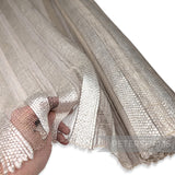 Glossy White Stripe Sinamay Fabric - 1/2m