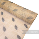 Black Leaf Printed Sinamay Fabric - 1/2m