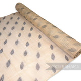 Black Leaf Printed Sinamay Fabric - 1/2m