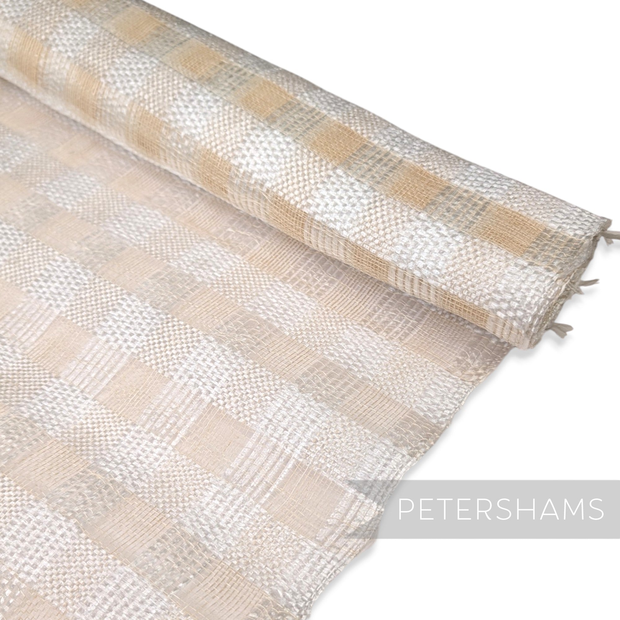 Checkerboard Abaca & Polythene Sinamay Fabric - 1/2m